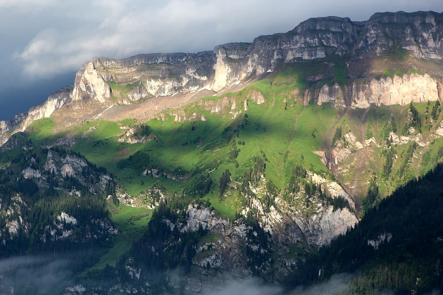 interlaken, alpine, mountains, sun, light, green, nature, scenics - nature HD wallpaper