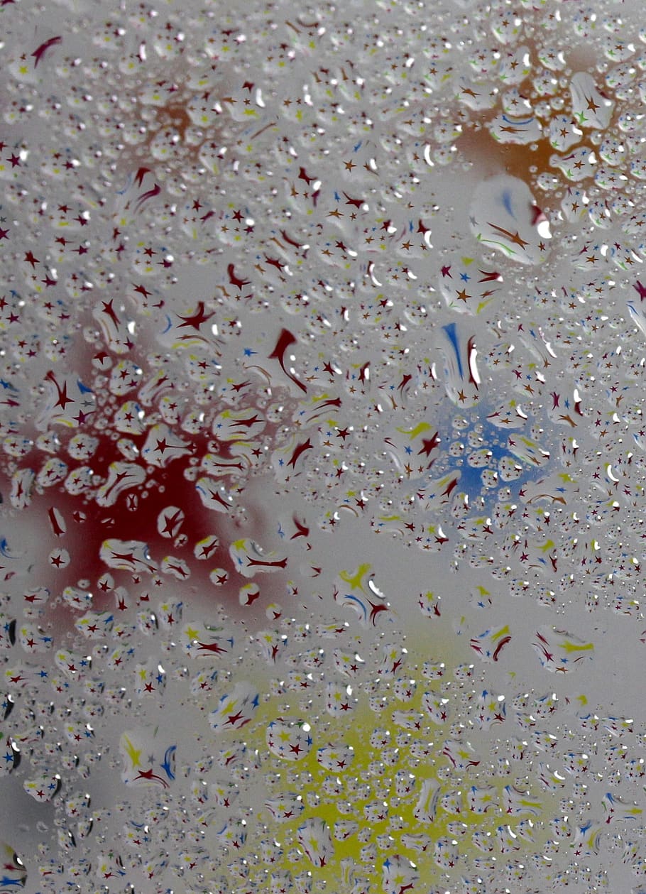 drops, refractive, coloring, water, indoors, confetti, no people HD wallpaper