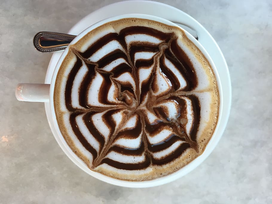 coffee, mocha, latte, drink, cup, hot, caffeine, beverage, restaurant HD wallpaper