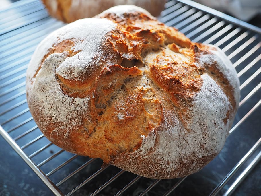 bread, bake bread, self-made, bread crust, loaf of bread, baked goods HD wallpaper