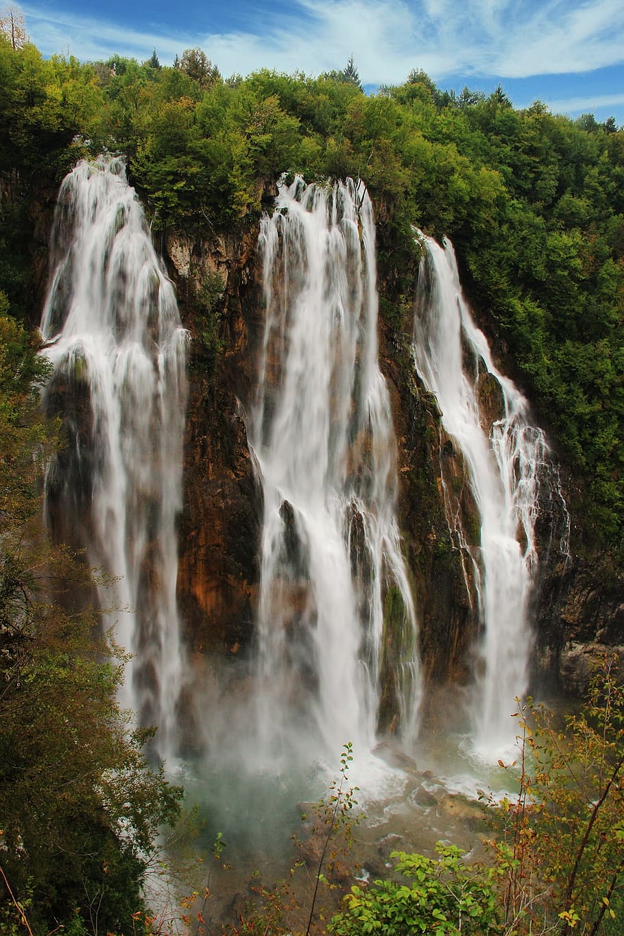 waterfalls, Big, Plitvice, Kozjak, Lake, big waterfall, kozjak lake, HD wallpaper