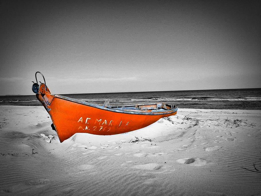 Stranded, Boot, Sea, Ship, Wreck, Coast, summer, beach, shipping HD wallpaper