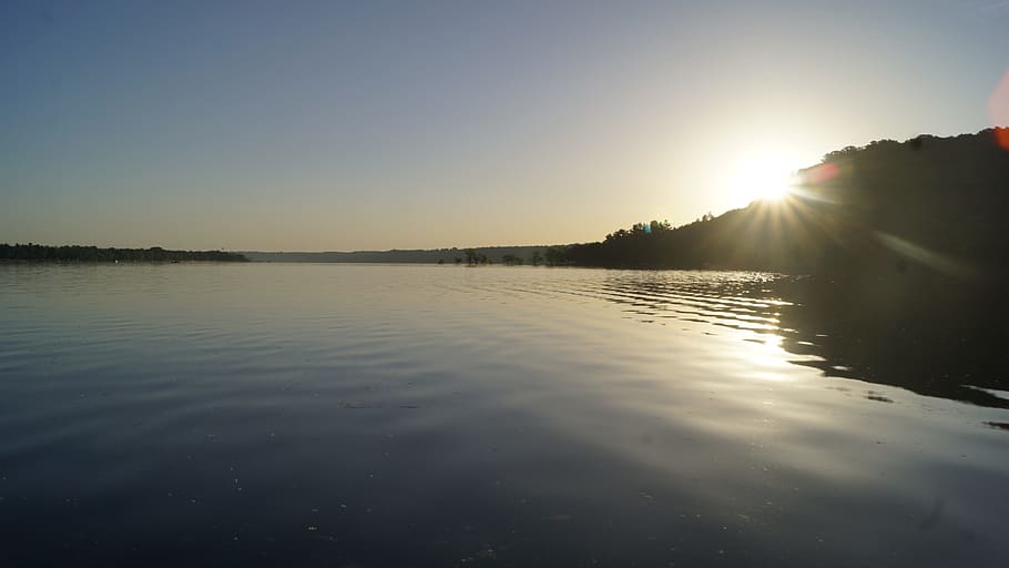River, Nature, Sunrise, reflection, water, tranquil scene, tranquility HD wallpaper