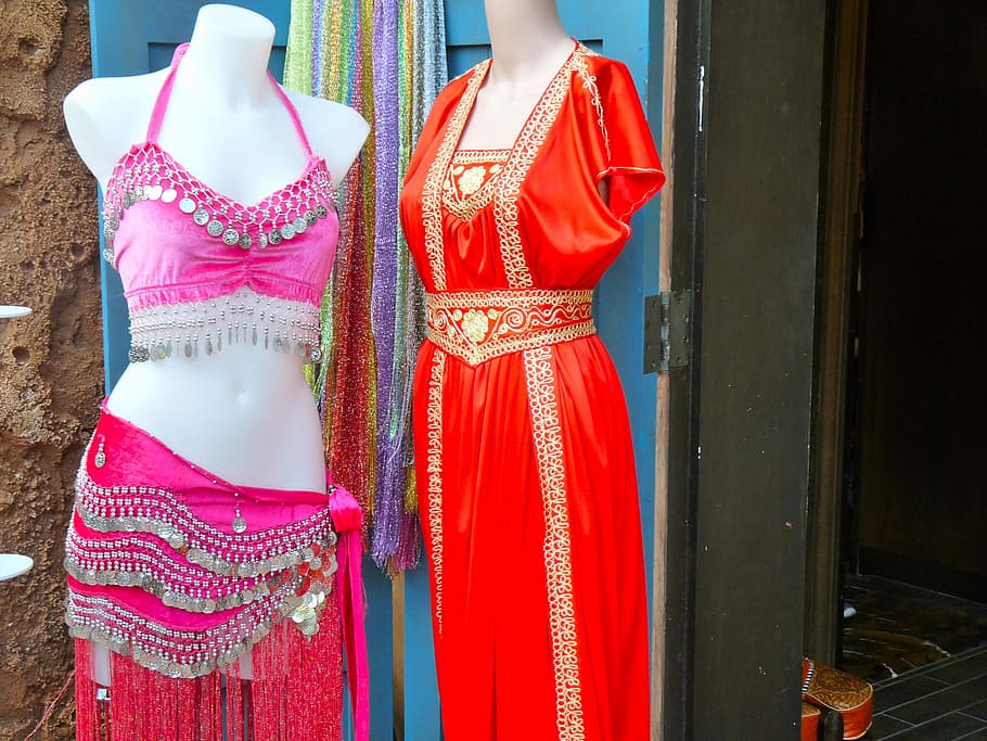 Costume, Pink, Clothes, Traditional, red, mannequin, epcot