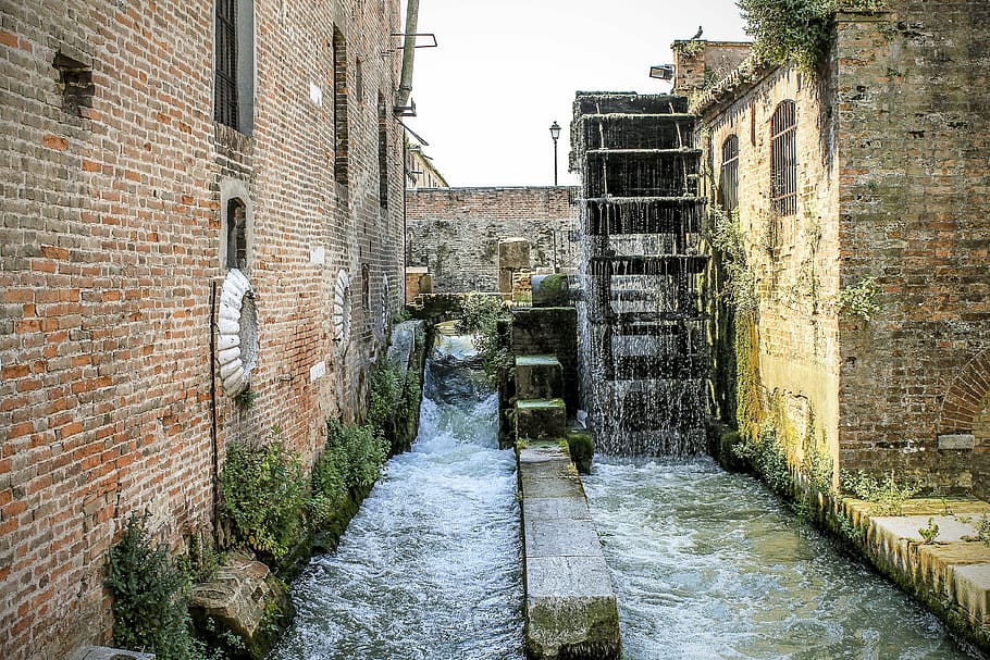 padova, water mill, architecture, built structure, building exterior, HD wallpaper