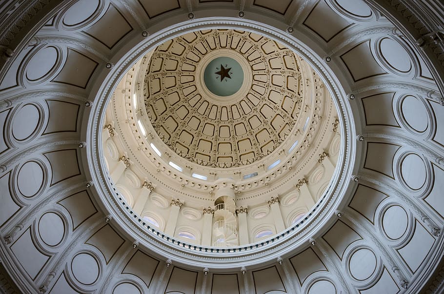 white dome ceiling building low-angle photo, austin, texas, usa, HD wallpaper