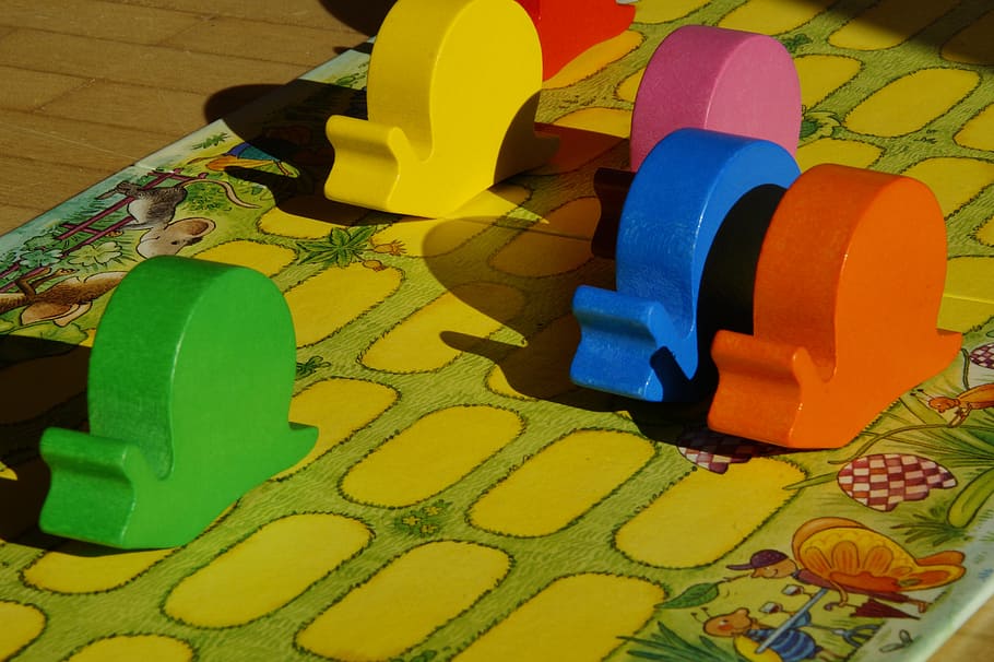 multicolored board game, snails, snail race, worm game, play, HD wallpaper