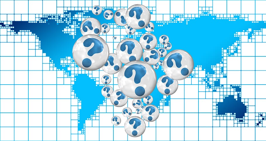 question mark with world map clip-art, policy, problems, continents HD wallpaper