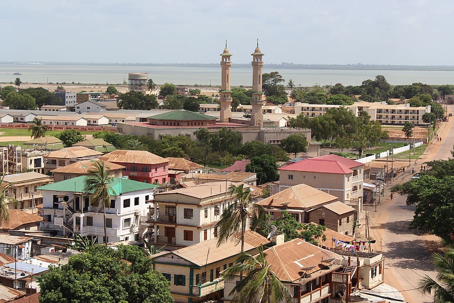 Cityscape, Banjul, Africa, Gambia, capital, landscape, ocean, HD wallpaper