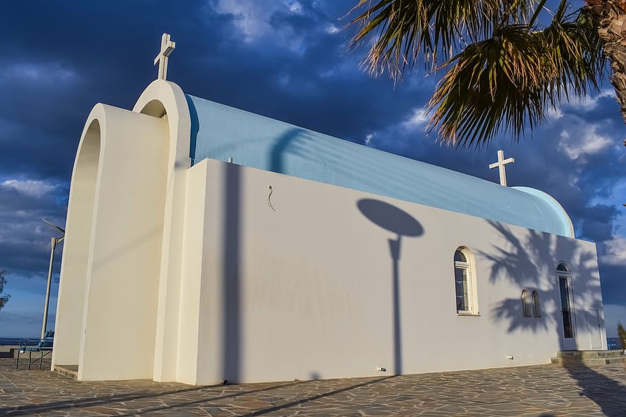 cyprus, paralimni, ayia triada, church, architecture, modern, HD wallpaper
