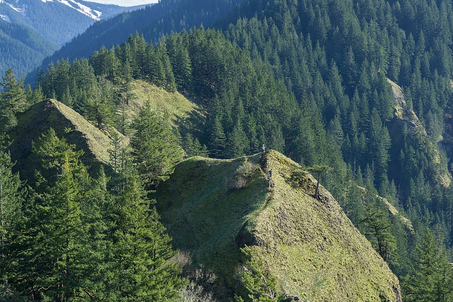 green mountain during daytime, aerial photography of green mountain during daytime HD wallpaper