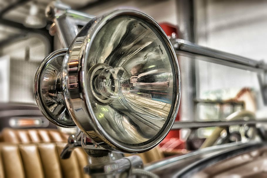 light, spotlight, lamp, lighting, auto, oldtimer, car light HD wallpaper