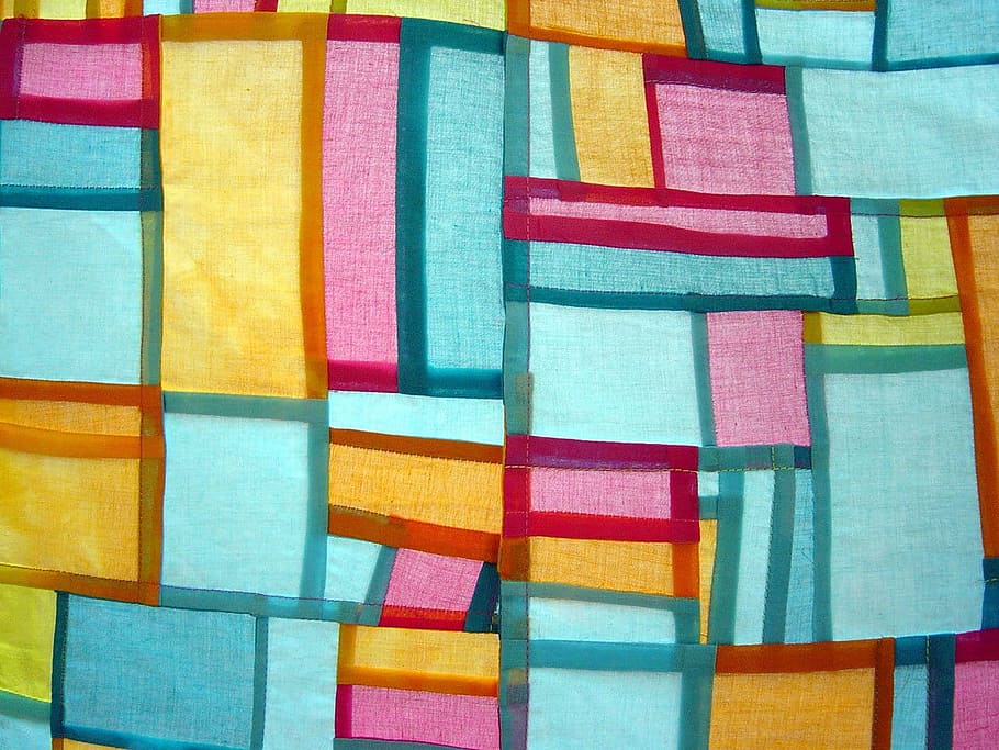 multicolored textile, Cloth, Fabric, Pattern, Geometric, abstract