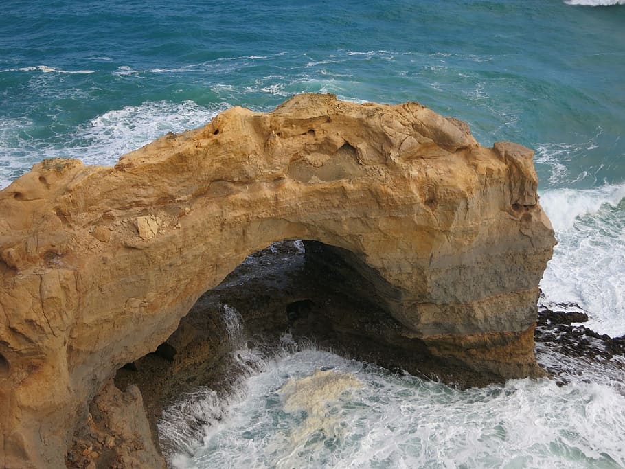 ocean, waves, rock, sea, water, nature, blue, summer, motion HD wallpaper