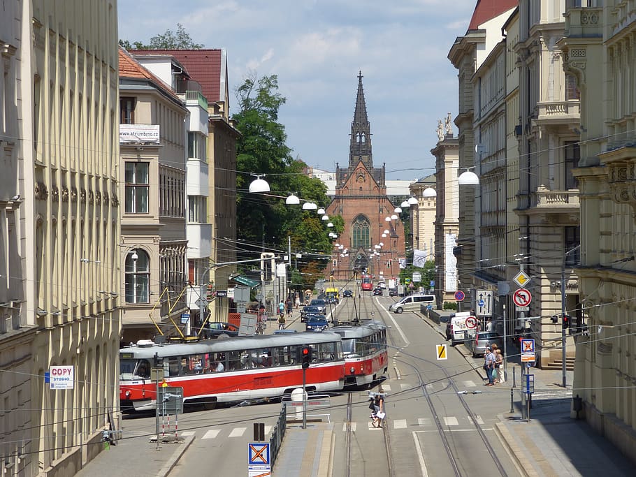 tram, czech republic, moravia, brno, the streets, traffic, tracks