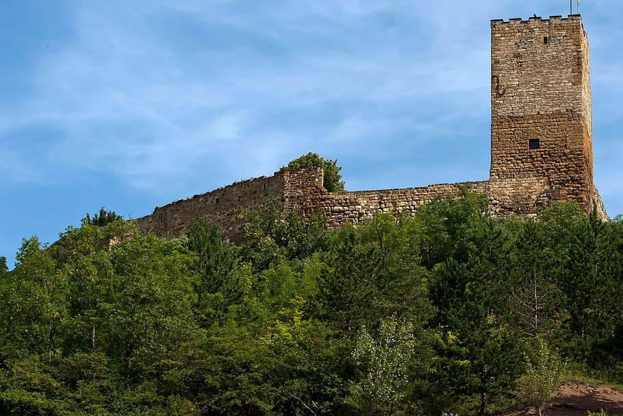 castle, thuringia germany, thuringian forest, castle ruins HD wallpaper