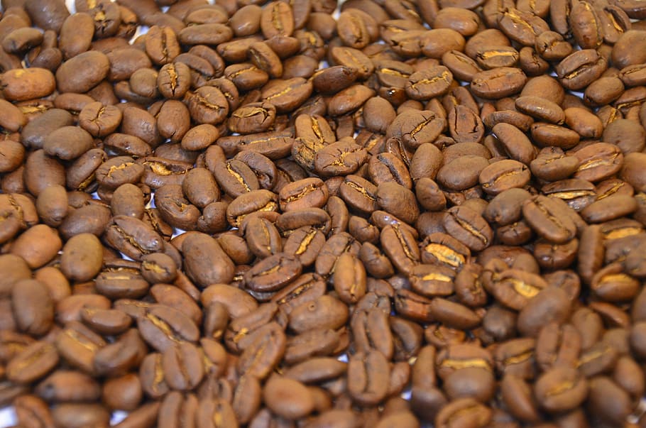 Coffee Beans, Background, black brewing, brown, cappuccino HD wallpaper