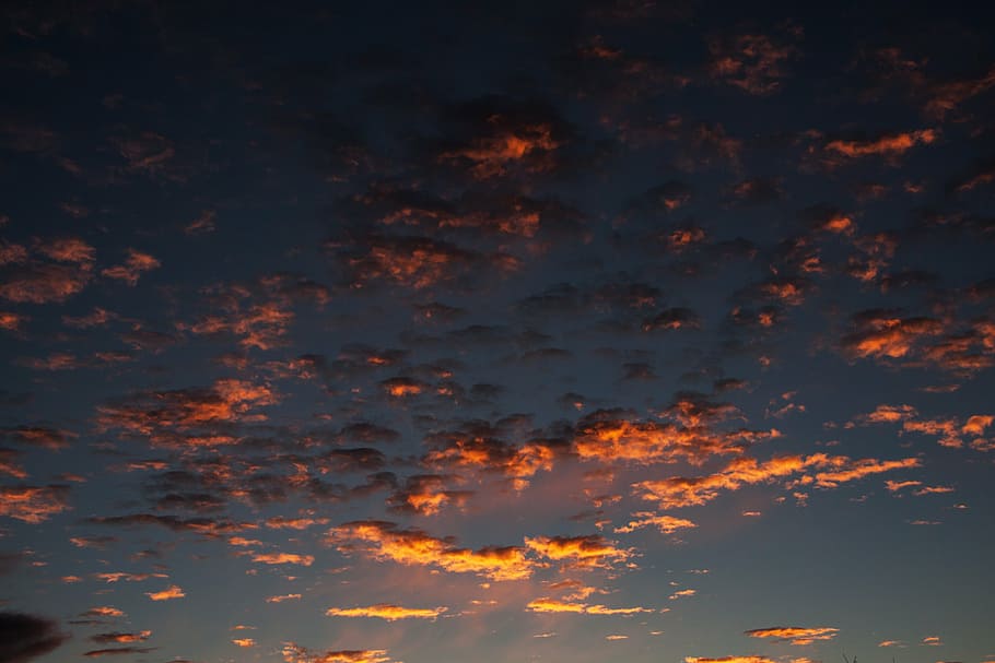 sunrise, clouds, blue, sky, clear, sunny, beautiful, morning HD wallpaper