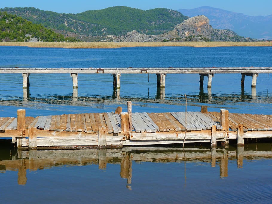Web, Lake, Jetty, Water, Waters, nature, outdoors, landscape HD wallpaper