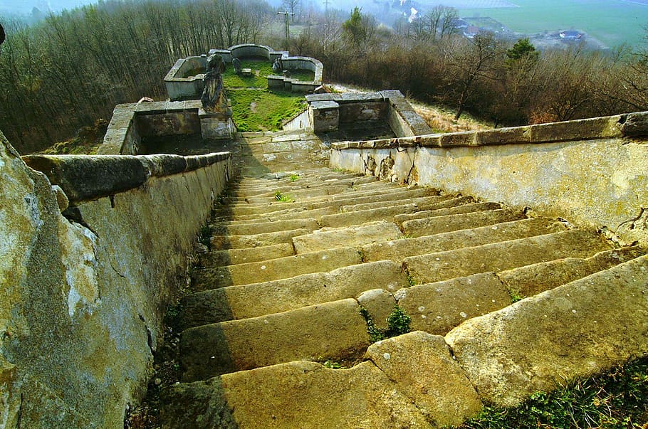 stairs, down, staircase, architecture, steps and staircases HD wallpaper