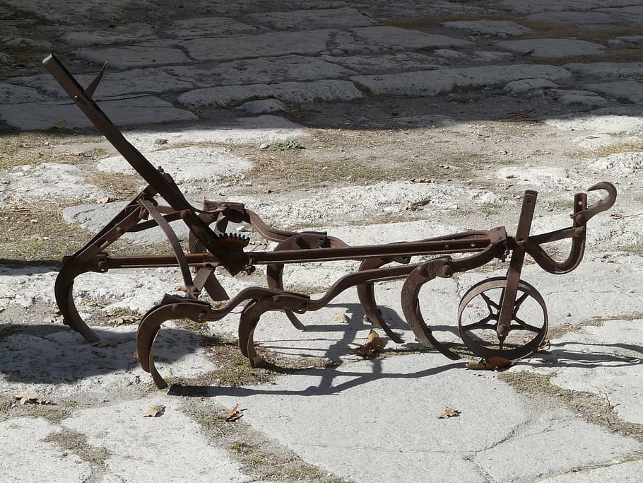 Plough, Old, Retired, Rusted, agricultural machine, device HD wallpaper