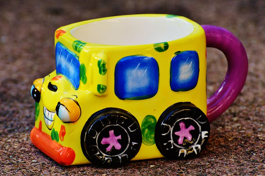 cup, funny, auto, cute, children, drink, drinking cup, ceramic HD wallpaper