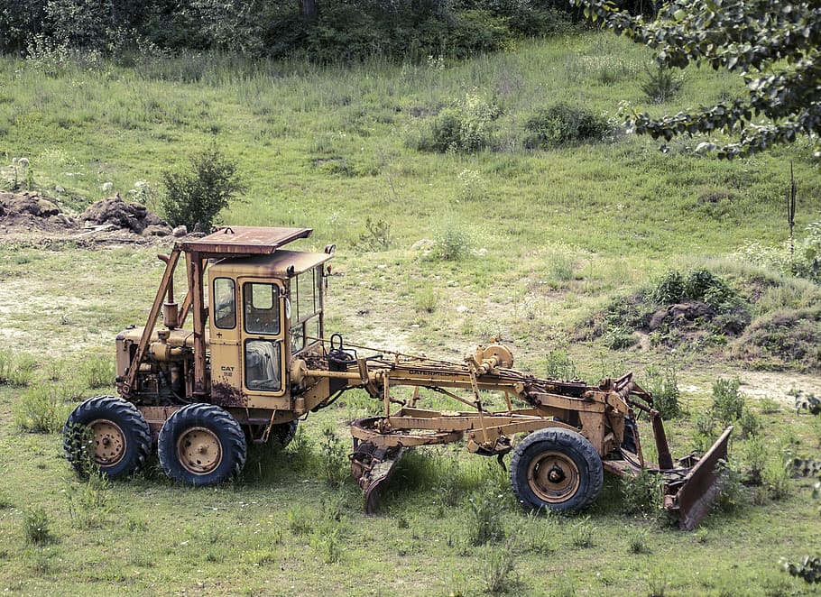 equipment, loader, grader, construction, agriculture, old, machinery, HD wallpaper