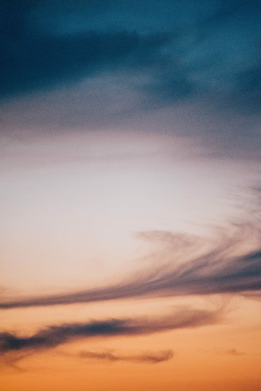 orange and teal clouds, orange and blue cloud, sunset, sky, nature HD wallpaper