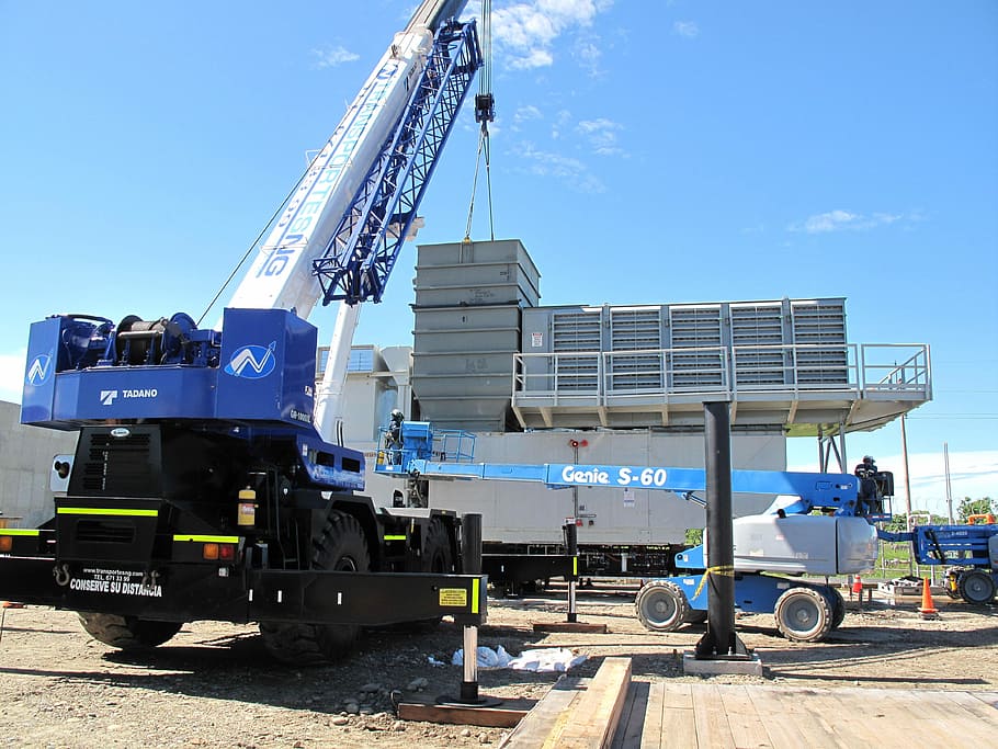 Turbine, Assembly, Crane, freight transportation, industry HD wallpaper