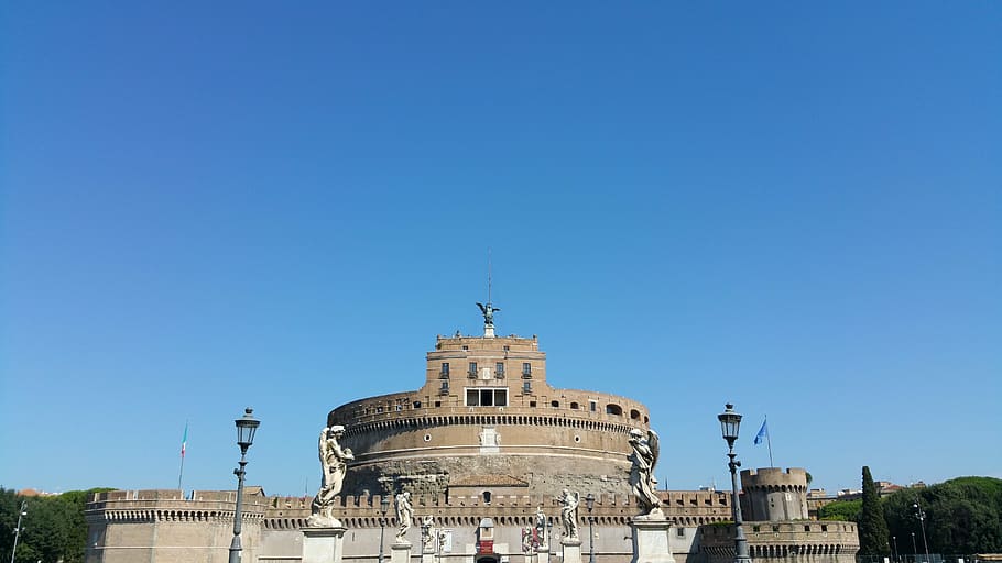 Sant Angelo, Rome, Castle, Landmark, monument, fortress, hadrian, HD wallpaper