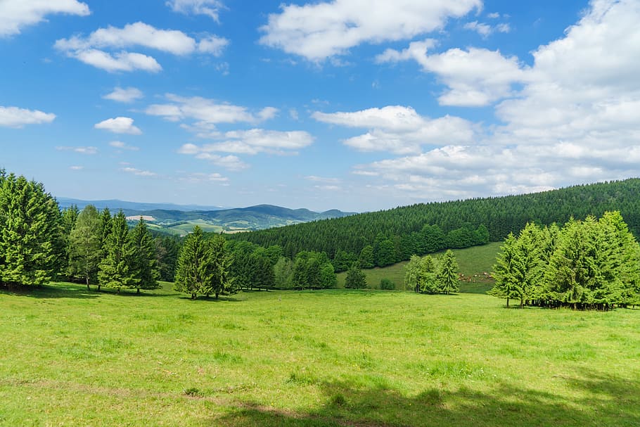 Landscape, Mountainous, Clouds, spacious, summer, hdr, nature HD wallpaper