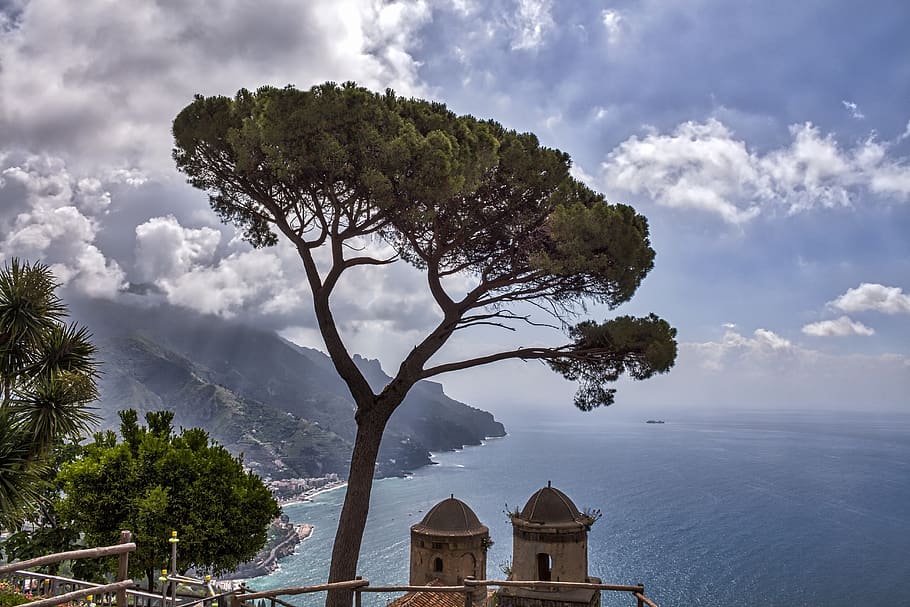 ravello, italy, tree, plant, sky, cloud - sky, built structure