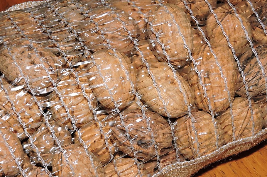 walnut, dried fruit, network, food, foods, lot, rope, freshness HD wallpaper