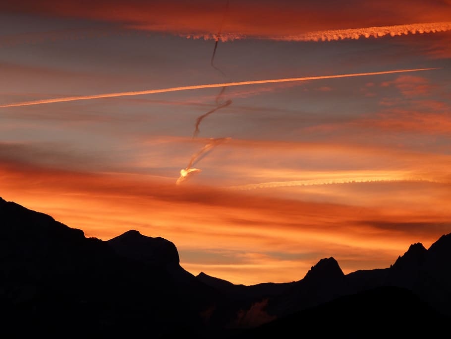 Skies, Morning, Clouds, Fall, Gimlet, sunset, silhouette, scenics HD wallpaper