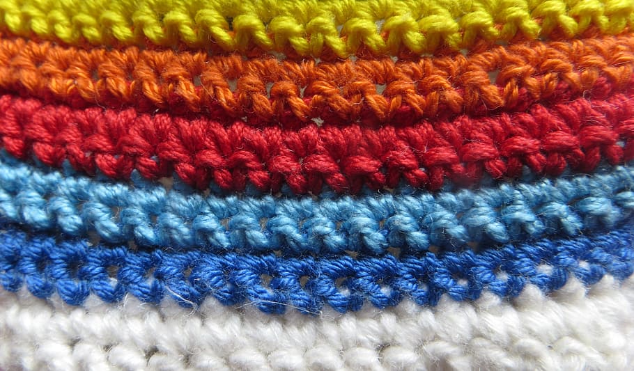 yarn, stripes, knitting, backgrounds, textile, wool, full frame HD wallpaper