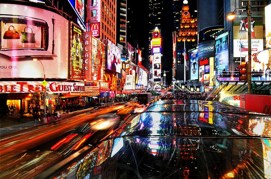 New York Time Square during night timne, city, city view, street, HD wallpaper