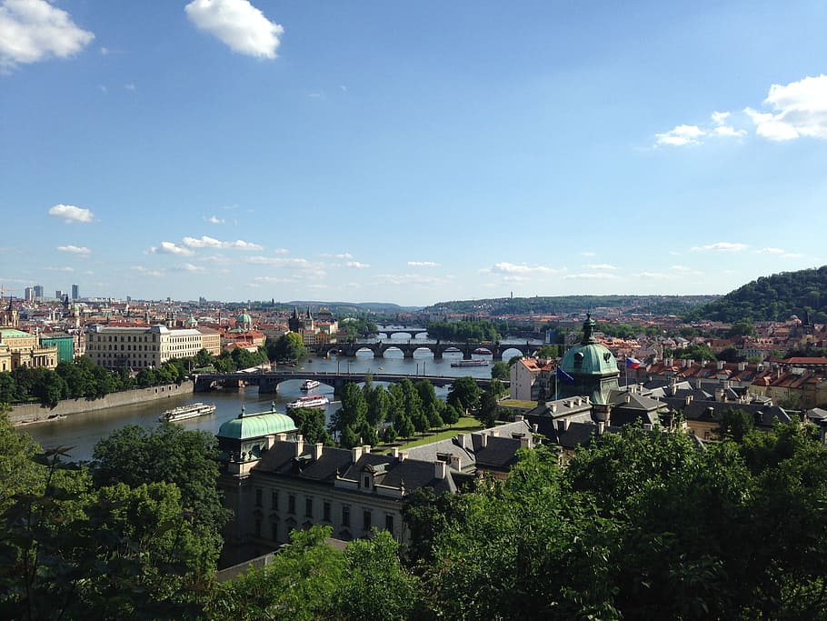 prague, vltava, bridges, river, city, cityscape, europe, architecture HD wallpaper