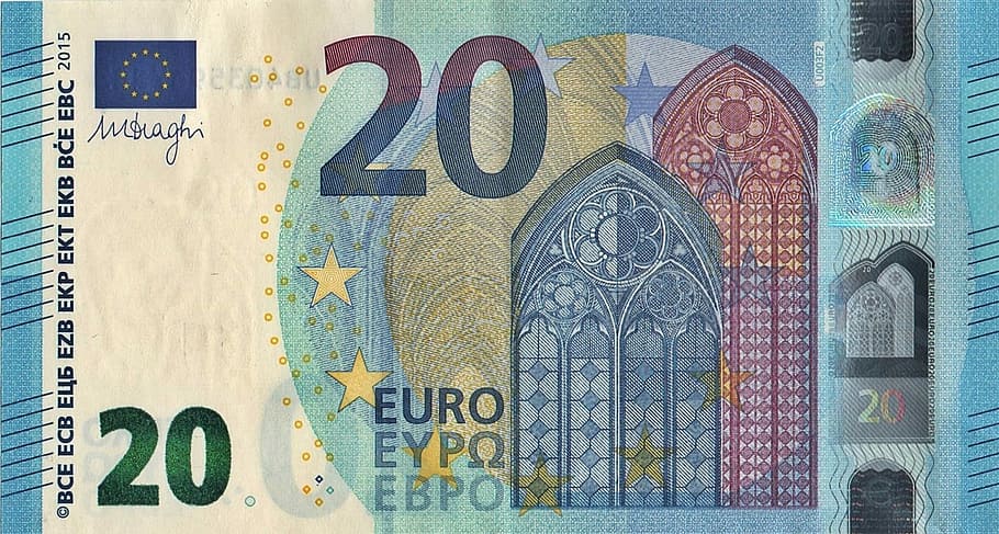 20 Euro banknote, Money, Currency, new, finance, paper currency, HD wallpaper