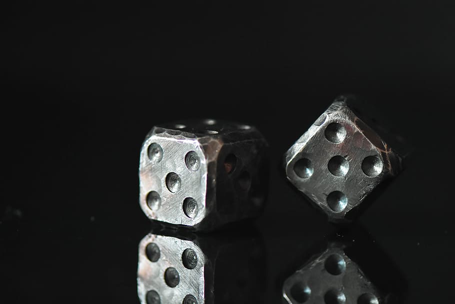 Cubes, Macro, View, Game, Metal, Closeup, two, element, black background
