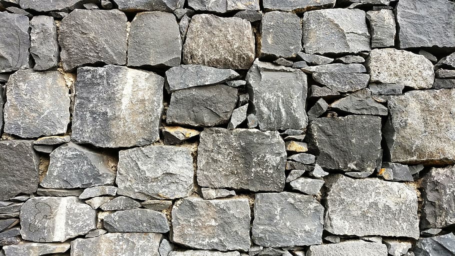 gray brick wall, stone, outdoor, pattern, exterior, texture, rocks, HD wallpaper
