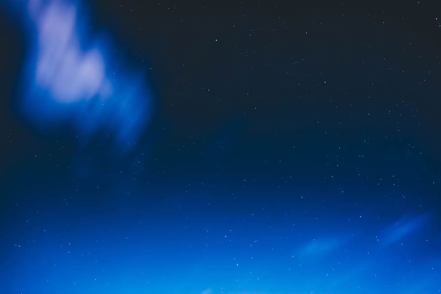 HD wallpaper: dark blue skies with stars, blue and black sky at night time  | Wallpaper Flare