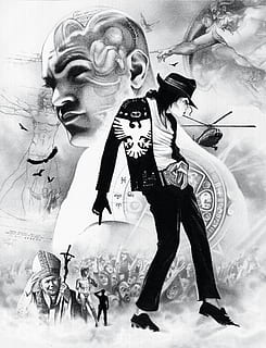 Michael Jackson sketch, drawing, art, pencil, courageous, god HD wallpaper