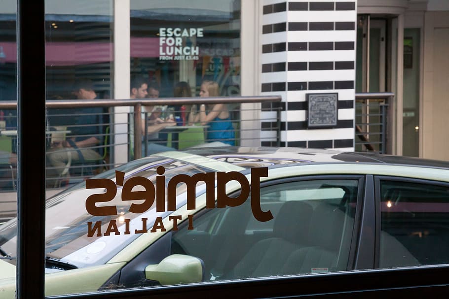 window, caption, lettering, mirrored, celebrity chef, jamie oliver's HD wallpaper