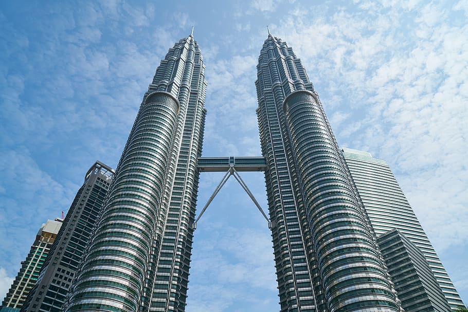 low angle photography of Personas Tower, Malaysia, skyscraper HD wallpaper