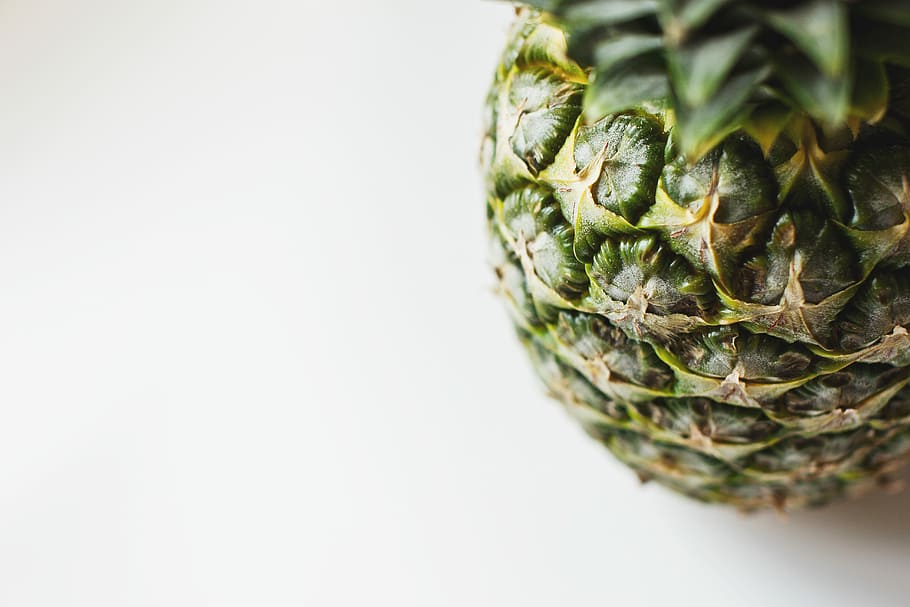 green pineapple, fruits, pineapples, Tan, white, food, freshness HD wallpaper