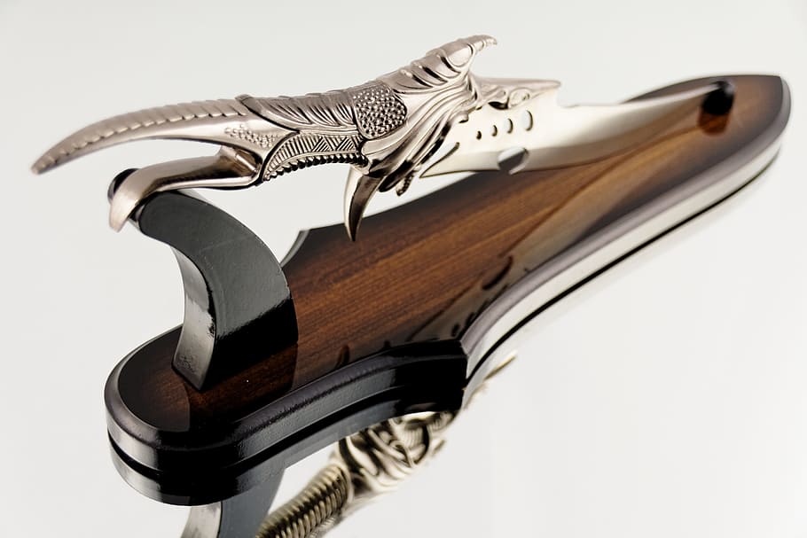 handle, ornament, weapon, knife, fight, studio shot, white background HD wallpaper