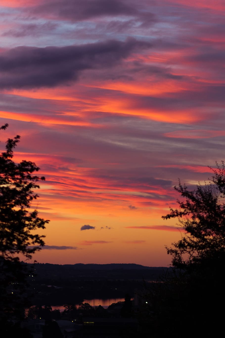 sunset, clouds, silhouette, sky, nature, sky clouds, sunset background HD wallpaper
