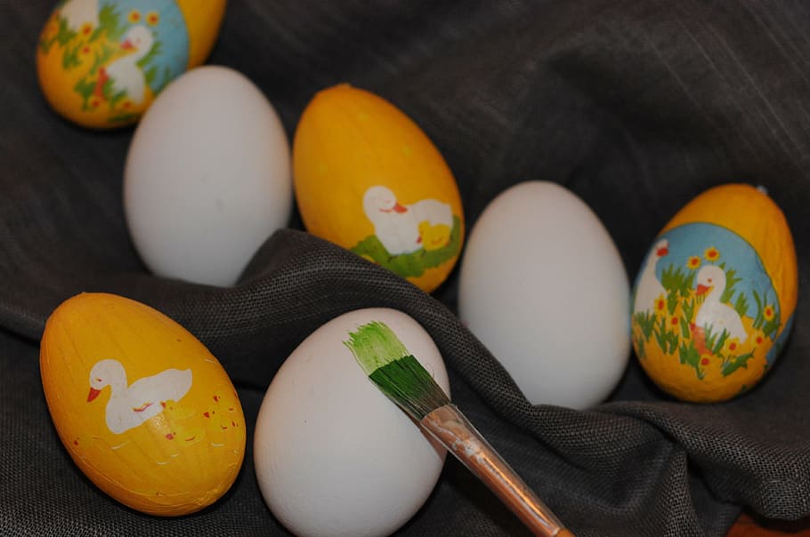 easter, eggs, chicken, brush, paint, food, food and drink, easter egg HD wallpaper