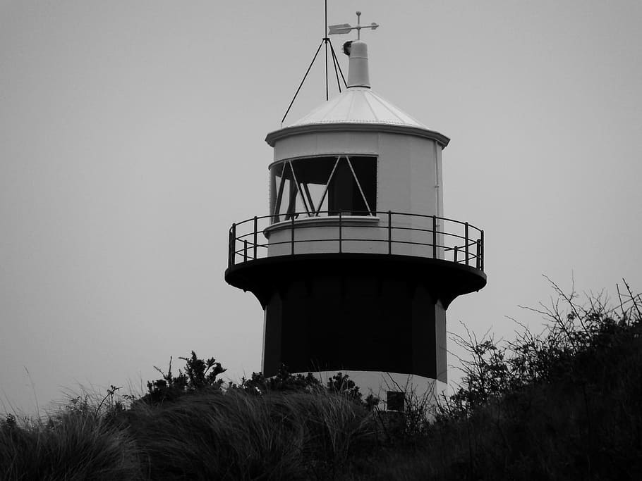 architecture, lighthouse, black and white, building exterior HD wallpaper