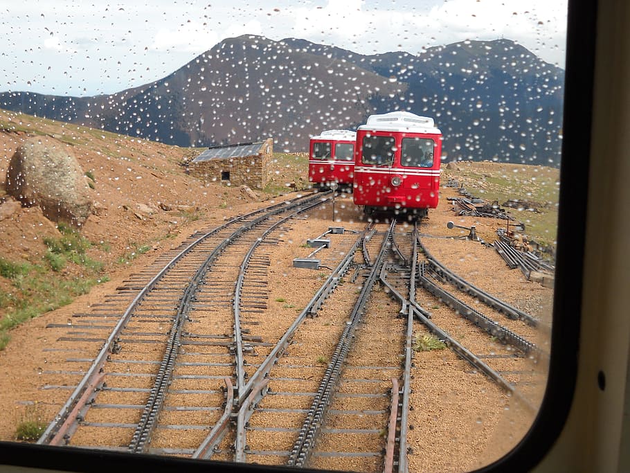 Mountain, Train, Train, Rainy, mountain train, mountains, rails HD wallpaper